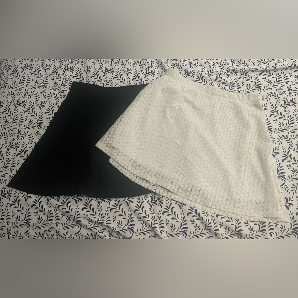 NO BOUNDARIES Black and White Mesh Skirts(2)